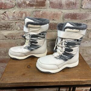 White gray snow winter boots 7
